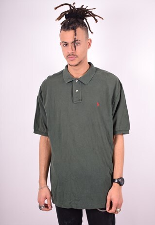 POLO RALPH LAUREN MENS VINTAGE POLO SHIRT XL GREEN 90'S
