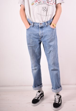 WRANGLER MENS VINTAGE JEANS W34 L30 BLUE 90S
