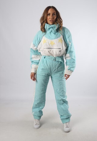 VINTAGE ANBA FULL SKI SUIT SNOW SPORTS UK 8 XS (93D)