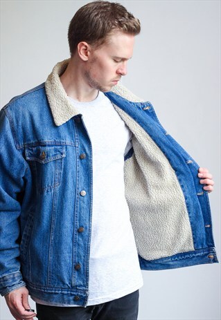 VINTAGE DENIM SHERPA JACKET