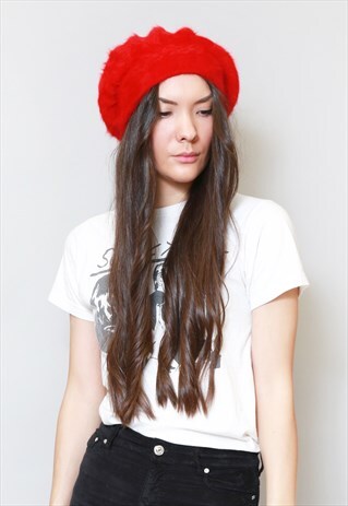VINTAGE STYLE SOFT RED WOOL BERET