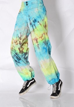Y2K Reworked Nike Colourful Tie Dye Low Waist Womens Pants