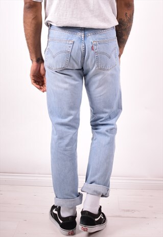 LEVI'S 521 MENS VINTAGE JEANS W31 L34 BLUE 90S