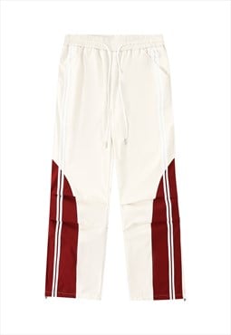 Utility joggers stripe tapered pants cyber punk trousers
