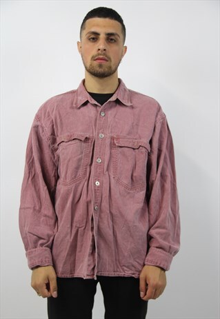 VINTAGE FADED RED DENIM SHIRT