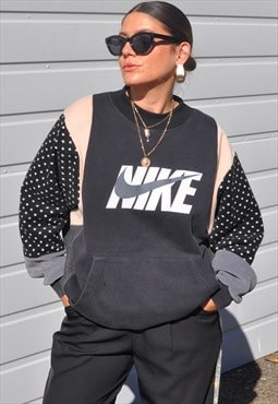 Y2K vintage reworked Nike spell out polka dot sweatshirt