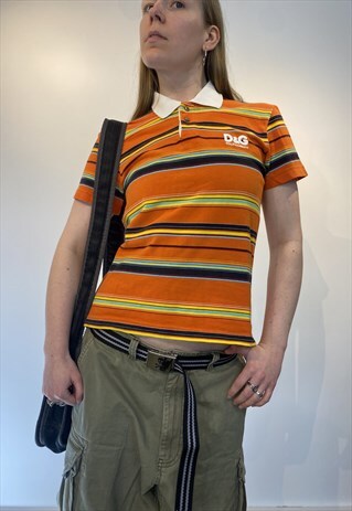 00s D&G stripe polo shirt