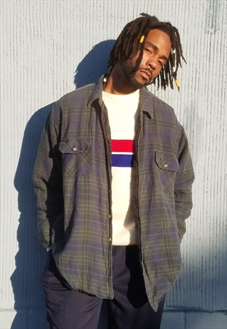 90S HERITAGE GRUNGE MINIMALIST FLANNEL PLAID SHIRT JACKET