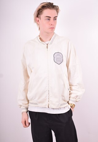 LEVI'S MENS VINTAGE BOMBER JACKET MEDIUM WHITE 90'S