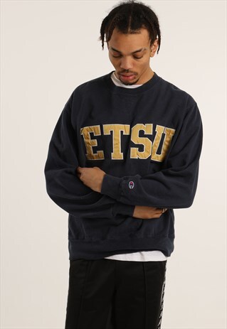 VINTAGE CHAMPION EMBROIDERED COLLEGE SWEATSHIRT