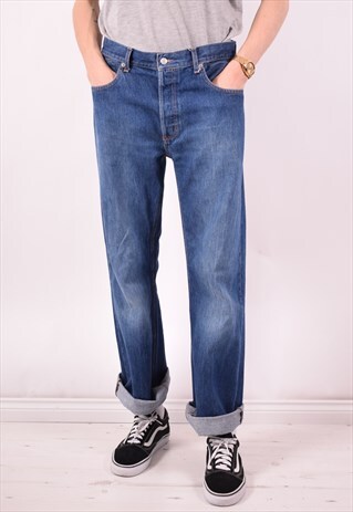 POLO RALPH LAUREN MENS VINTAGE JEANS W34 L32 BLUE 90S