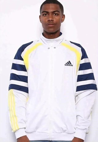 VINTAGE ADIDAS BIG LOGO TRACK JACKET WHITE