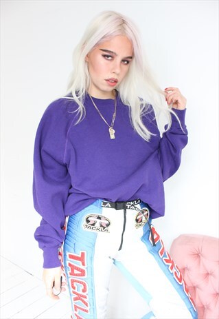 VINTAGE 90S Y2K PLAIN PURPLE SWEATSHIRT JUMPER