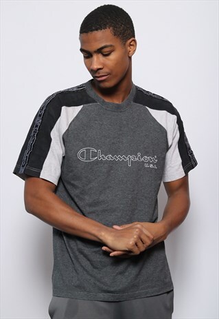 VINTAGE CHAMPION LOGO T-SHIRT GREY