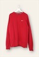 Vintage Nike Sweatshirt Classic Y2K in Red M