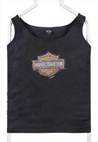 VINTAGE 90'S HARLEY DAVIDSON VESTS STONE WASH GRAPHIC BACK