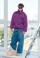VINTAGE Y2K COZY COOL PUFFER JACKET IN PLUM PURPLE