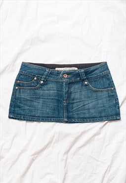 Vintage Y2K Denim Micro Skirt in Blue by Gsus Sindustries