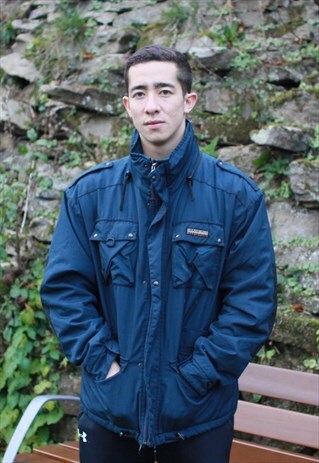 VINTAGE NAVY NAPAPIJRI VOYAGE TEFLON COAT