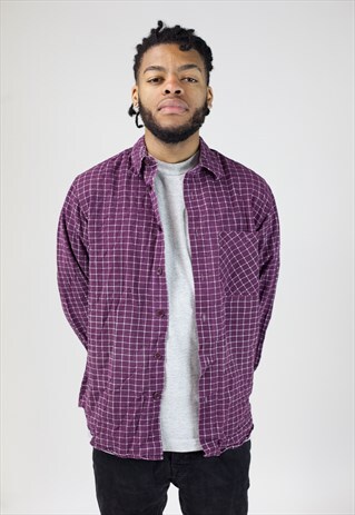 VINTAGE 90'S BURGUNDY FLANNEL SHIRT
