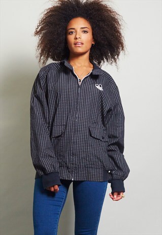 VINTAGE MONOCHROME ADIDAS SPORTS BOMBER JACKET