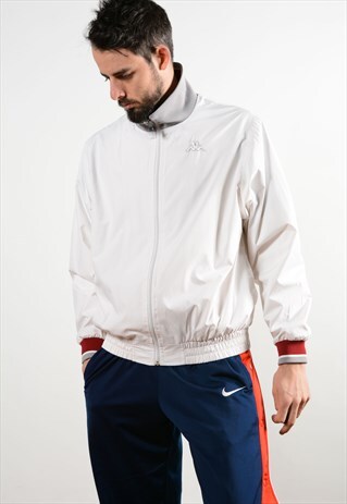 WHITE KAPPA SHELL JACKET.