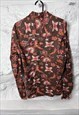 70S BROWN FLORAL COTTON SHIRT / BLOUSE - M