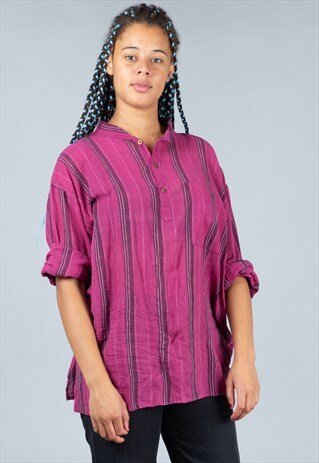 VINTAGE COLLARLESS SHIRT