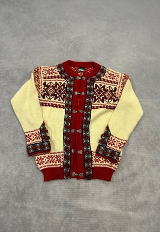 VINTAGE DALE OF NORWAY KNITTED CARDIGAN PATTERNED SWEATER