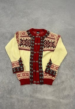 Vintage Dale of Norway Knitted Cardigan Patterned Sweater