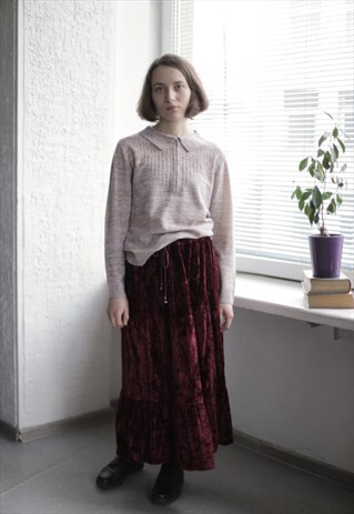 VINTAGE 90'S LIGHT BROWN KNITTED JUMPER