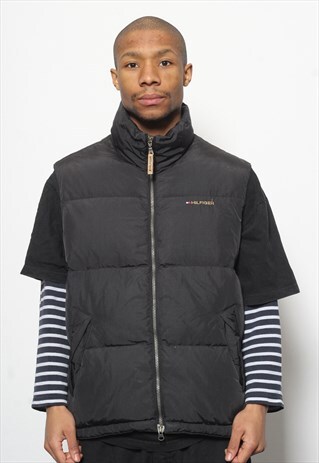 VINTAGE TOMMY HILFIGER PUFFER GILET BLACK