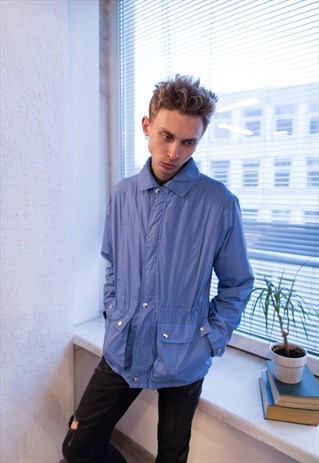 VINTAGE 80'S BLUE/PURPLE LIGHT PARKA COAT