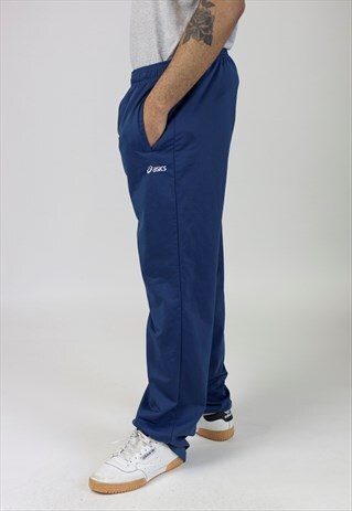 VINTAGE 90S ASICS NAVY TRACKSUIT BOTTOMS