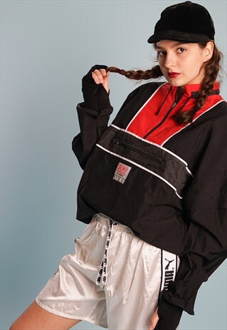 90'S RETRO ATHLEISURE THIN OVERSIZED BOMBER JACKET ANORAK