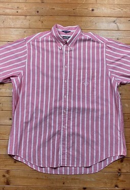 Vintage nautica pink and white striped shirt XL 