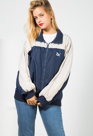 VINTAGE 80'S USA PUMA SHELL SPORT JACKET / S1578