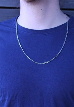 CRW Silver Curb Chain Necklace 