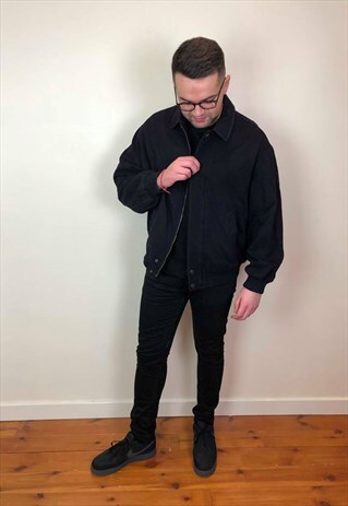 VINTAGE 90S PAUL & SHARK HARRINGTON STYLE JACKET NAVY BLUE