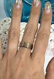 1990S UNISEX TRI TONE STACKED BAND RING