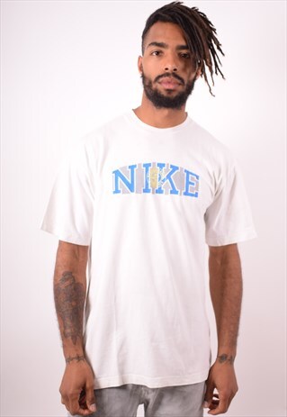 NIKE MENS VINTAGE T-SHIRT TOP LARGE WHITE 90S