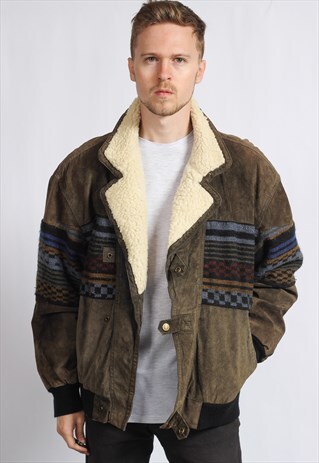 VINTAGE AZTEC FESTIVAL FLEECE LINED JACKET