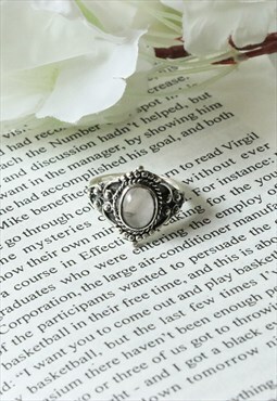 Sterling Silver Ring with Moonstone
