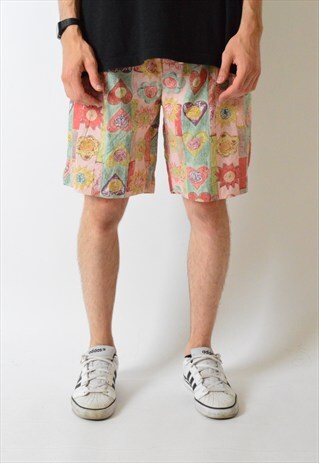 VINTAGE 90S COLOURFUL ABSTRACT SHORTS