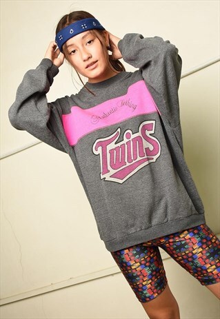 90S RETRO SLOGAN SLOUCHY ATHLEISURE SWEATSHIRT JUMPER