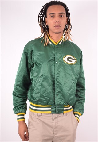 NFL MENS VINTAGE VARSITY JACKET LARGE GREEN 90S