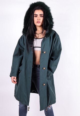 VINTAGE FAUX FUR HOODED JACKET J3959