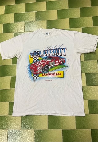 VINTAGE 1992 BILL ELLIOTT BUDWEISER T-SHIRT NASCAR RACING