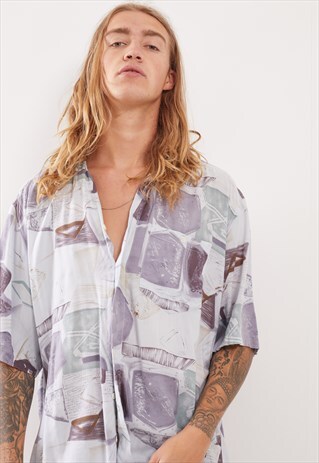 VINTAGE PATTERNED FESTIVAL SHORT SLEEVE SHIRT