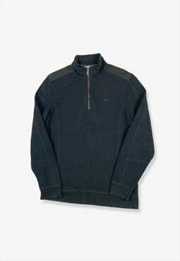 Vintage Calvin Klein 1/4 Zip Sweatshirt Black Medium